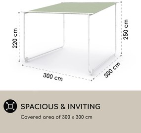 Blumfeldt Nantes, pavilon, napellenző, 3x3m, poliészter, acél váz, UV50+, padlógörgők