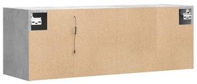 betonszürke falra szerelhető TV-szekrény LED-del 100x31x35 cm