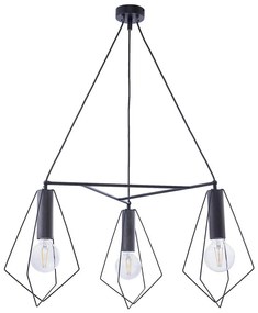 Jupiter 1646 - Csillár zsinóron KAIR 2xE27/60W/230V fekete/grafit