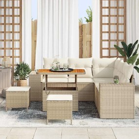 Kerti Kanapé Szett párnával 8 pcs Beige és krém 90 x 55 x 71 cm