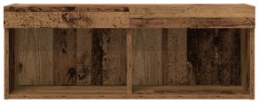 TV Fali Szekrény LED Világítással 2 db Régi Fa 80x30x30 cm