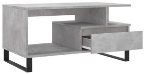 betonszürke szerelt fa dohányzóasztal 90x49x45 cm