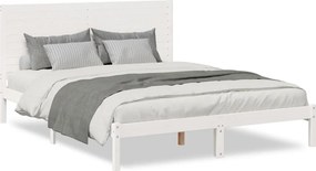 vidaXL fehér tömör fa extra hosszú ágykeret matrac nélkül 140 x 220 cm