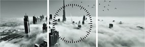 Kép - Felhőkarcolók Dubaiban (órával) (90x30 cm)