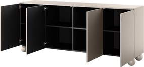 Sonatia II komód 200 cm négyajtós - kasmír / gömb lábak