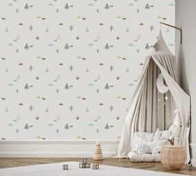 Gario Fotótapéta Scandi fák és jávorszarvasok Anyag: Vlies, Méret: 250 x 175 cm
