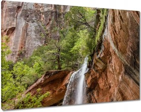 Vászonkép 100x70 Gyönyörű vízesés Hegyek