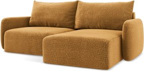 Narancssárga kinyitható-tárolóhelyes sarokkanapé (jobb oldali) Kalena – Makamii