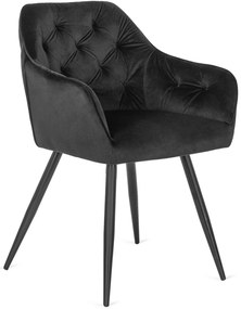 MEGAN Fekete Bársony Étkezőszék