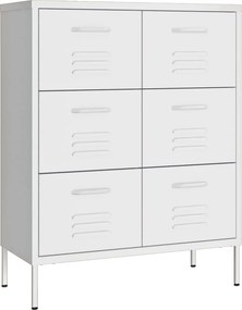 vidaXL fehér acél fiókos szekrény 80 x 35 x 101,5 cm