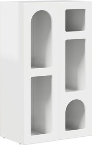 vidaXL Széf Magas Fényű Fehér 59 x 35 x 100,5 cm Faanyag