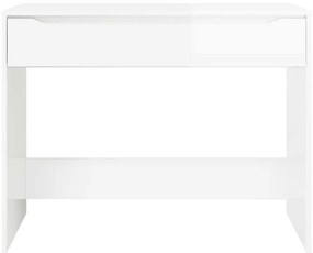 vidaXL Asztal fiókkal Magas Fényű Fehér 100 x 50 x 78 cm Faanyag