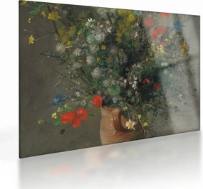 Üveg kép - Auguste Renoir,  Flowers in a Vase, reprodukciók (70x50 cm)