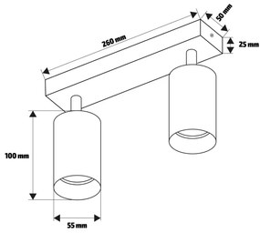 Brilagi - LED dimmelhető spotlámpa SELE GOLDEN 2xGU10/6,5W/230V fekete/arany