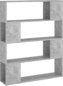 vidaXL betonszürke térelválasztó könyvszekrény 100 x 24 x 124 cm