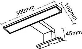 UNIVERSO Falra és bútorra szerelhető tükörvilágítás 6w 490lm CCT.Kap IP44 300x100x45mm Króm