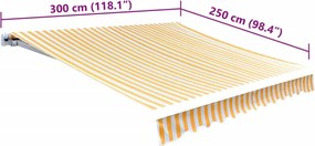 Napraforgó sárga/fehér napellenző ponyva 3x2,5 m (keret nélkül)