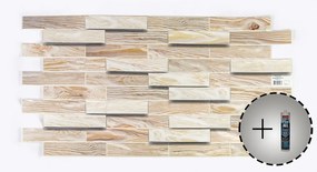 3D PVC falpanel Fehérített tölgy famintás csomag (10 db + 3 db Fix All ragasztó)
