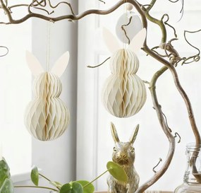 Gyönyörű Húsvéti Dekoráció Nyuszi Papír Nyuszi Bézs 2 db-os szett