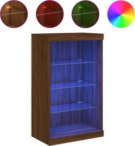 vidaXL barna tölgy színű tálalószekrény LED-ekkel 60,5 x 37 x 100 cm