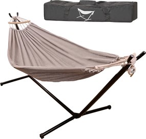 Kerti függőágy kerettel kétszemélyes hinta állvány függőágy állvány nagy erős + fedél 200cm 100kg