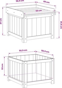 vidaXL Kinti párna tároló Impregnált Fenyőfa 58,5 x 60 x 47 cm