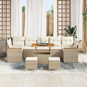 Kerti Kanapé Szett 10 pcs Bézs 90 x 55 x 71 cm Poli rattan