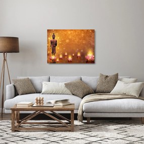 Kép - Buddha arany csillogással (üvegen) (70x50 cm)
