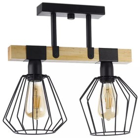 Felületre szerelhető csillár CAMEROON 2xE27/60W/230V fekete/fa