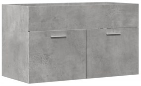 betonszürke szerelt fa fürdőszobai mosdószekrény 90x38,5x46 cm