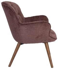 Sötétlila bársony fotel Lenn – Dutchbone