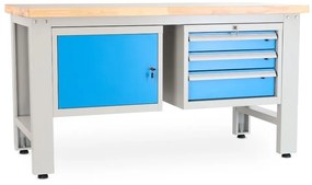 Műhelyasztal Solid OAK-13, 150 cm, 2x függő doboz, tölgy