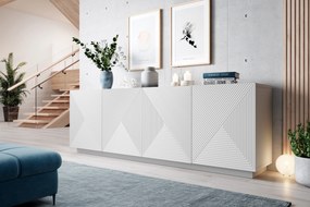 Asha komód 200 cm négyajtós - matt fehér