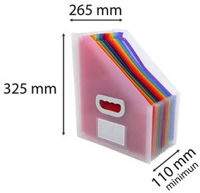 Harmonika iratpapucs, 265x325 mm, PP, 12 rekeszes, EXACOMPTA, színes (EX55598E)