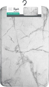 Fehér-szürke textil fürdőszobai kilépő 45x75 cm Marbre – douceur d'intérieur