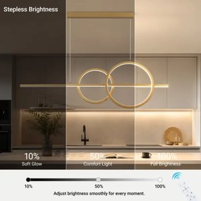 BRILAGI - fényerőszabályozható LED csillár kábelen SIGNATURE LED/53W/230V 120 cm arany + távirányító