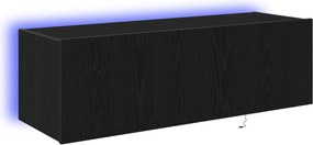 vidaXL TV Fali Szekrény 2 pcs Fekete tölgy 100 x 35 x 31 cm Faanyag