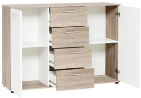 Komód JACKY 2 tölgy / fehér - 
            tölgyfa
            fehér
          , 
            Laminált és mások
          , 
            85
          x
            35
          x
            120
          cm