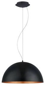 Fekete-bronzszínű függőlámpa fém búrával ø 53 cm GAETANO 1 – EGLO