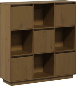 vidaXL mézbarna tömör fenyőfa magasszekrény 110,5x35x117 cm