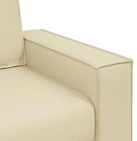 Krémszínű Fotel 59 cm Műbőrből