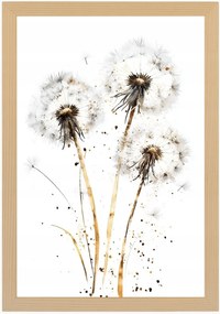 Poszter Keret Fa Grafika Természet Virágok Pitypang Pehely Boho 40x60