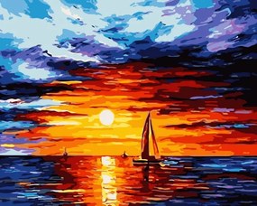 Festés számok szerint kép kerettel "Napnyugta 3" 40x50 cm