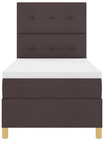 Box Spring Ágy Matraccal és LED Sötétbarna 80x200 cm Szövet