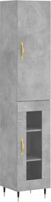 vidaXL betonszürke szerelt fa magasszekrény 34,5x34x180 cm