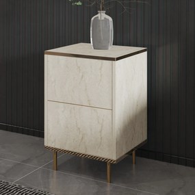 Éjjeliszekrény Imaj - Travertine, Gold