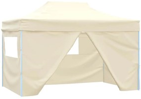 vidaXL összecsukható, felállítható sátor 4 oldalfallal 3 x 4,5 m krémfehér