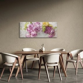 Kép - Virágok a falon pasztell színekben (120x50 cm)