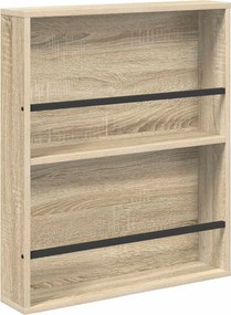 vidaXL Magazin állvány polcokkal Sonoma tölgy 60 x 12 x 70 cm Faanyag