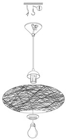 Eglo 93373 - Mennyezeti függesztékes lámpa CAMPILO 1xE27/60W/230V